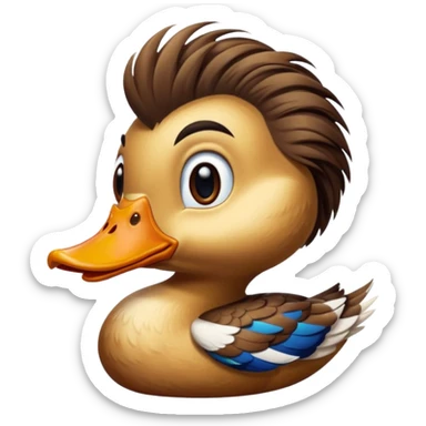 Um pato com um cabelo Channel sticker