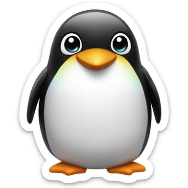 Pinguine wirh Rainbow  sticker