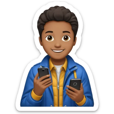 Rider with phone,Metro Riders, inside metro train, no transparent, with background,full image , negative transparent, positive background. sticker