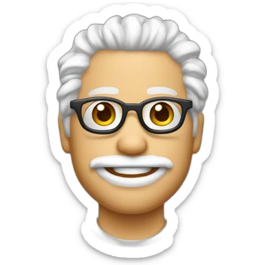 Garçon blanc avec des cheveux bouclé et des lunettes ronde sticker