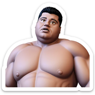 muscular man with black hair sticker