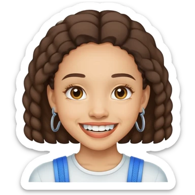 Lightskin girl with braces sticker