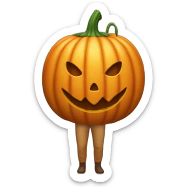 pumpkin head on human body sticker