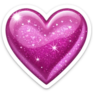 glitter heart with pink sparkles sticker
