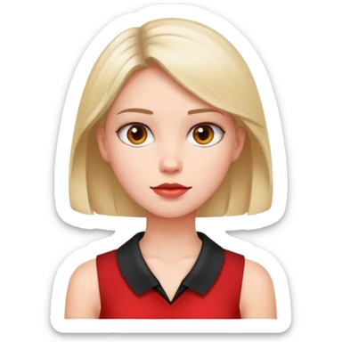 red sleeveless top with a darker collar on a girl sticker