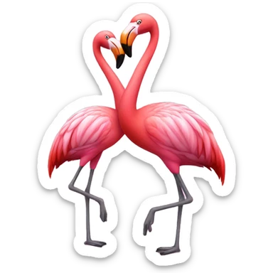 flamingo with second flamingo  sticker