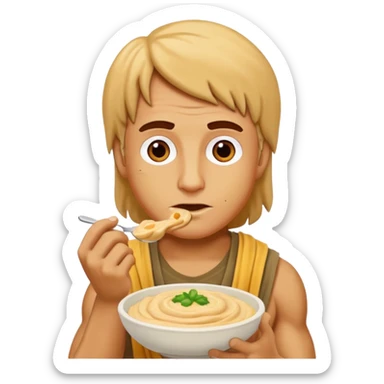 Rambo eating hummus sticker