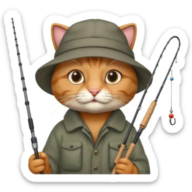 cat fisherman sticker