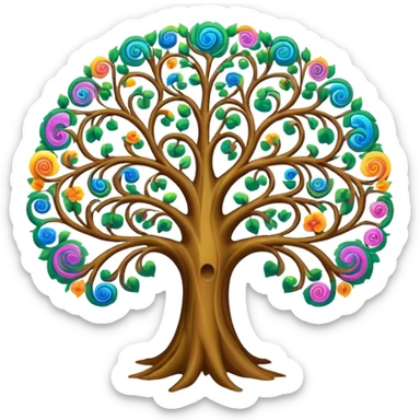 Psychedelic meditation tree sticker