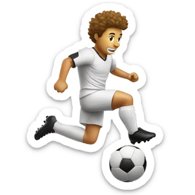 Soccer player kicking a ball white sticker