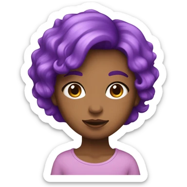 Fille avec des cheveux violet et des mèche rose sticker
