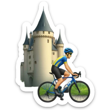 Cycliste chateau sticker