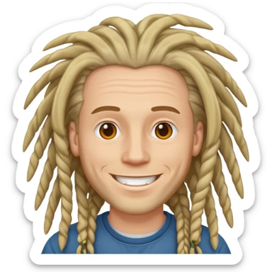 white man with dreadlocks sticker