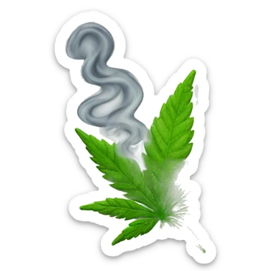 Weed leaf with smoke  sticker