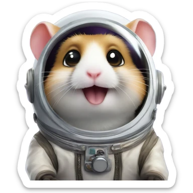 A cute hamster in space sticker