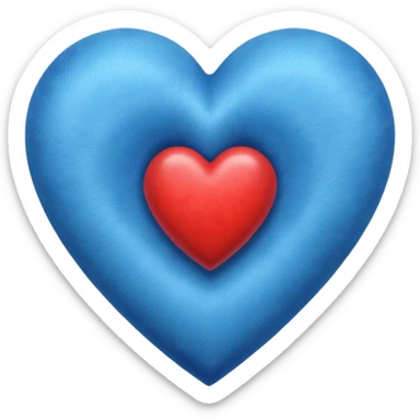 heart with a velvet blue center sticker