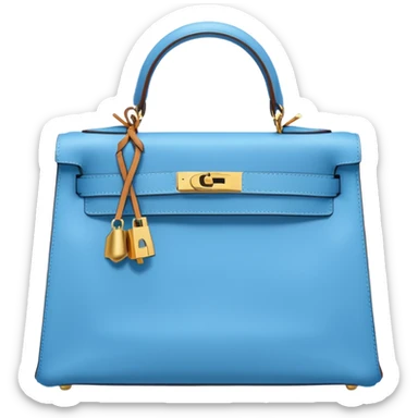 hermes kelly sky blue color bag  sticker
