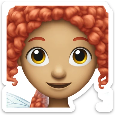 Dragonfly wearing a long red wig sticker