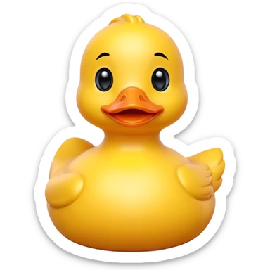A yellow rubber duck with a cute smiling face and big eyes sticker