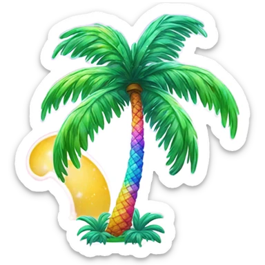 Lisa frank glitter palm tree sticker