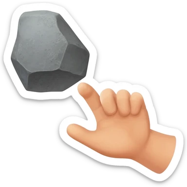 hand throwing a rock sticker