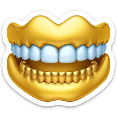 Gold teeth grillz sticker