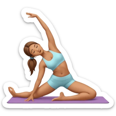 yoga woman in a different yoga pose sticker