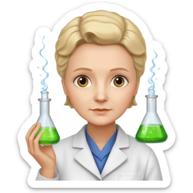 marie curie french scientific sticker