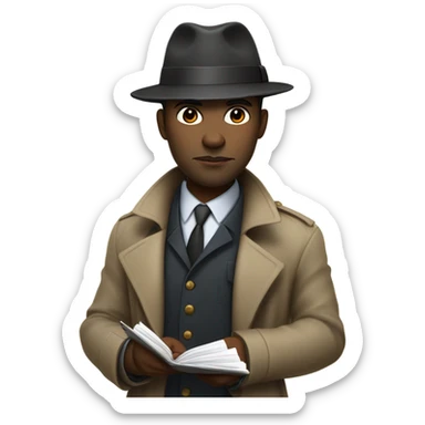 Black detective sticker