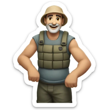 happy greek fisherman sticker