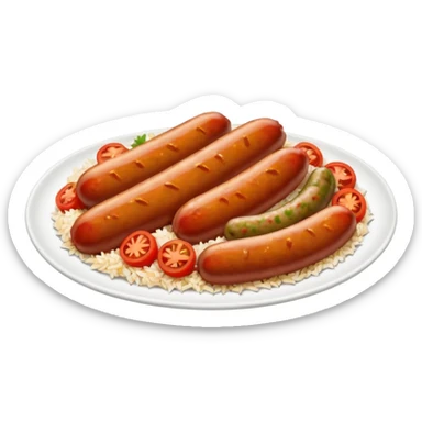 emoji of Rougail saucisse meal. Typical Reunion island meal sticker