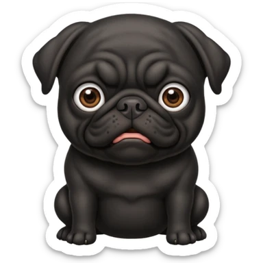 black pug that is farting  sticker