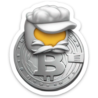 gray bitcoin coin retro disney character  sticker