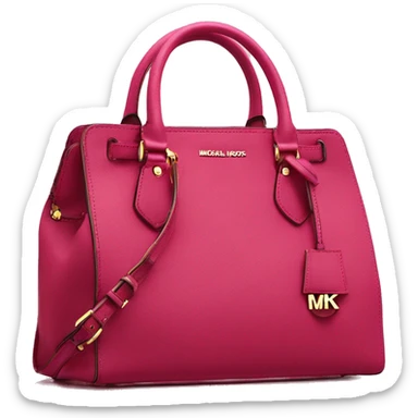 Realistic raspberry color Michael Kors satchel hand bag isolated. sticker