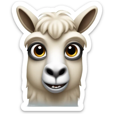terrified angry lama sticker