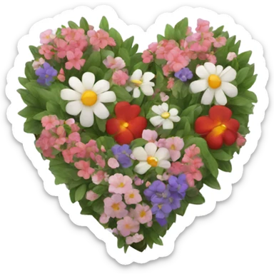 Heart with flowers sticker
