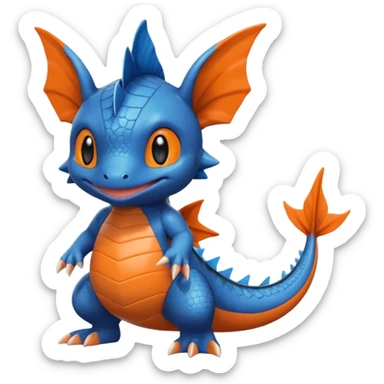 Cute Swampert-Salandit-Mudkip-Digimon-Fakémon-dragon sticker