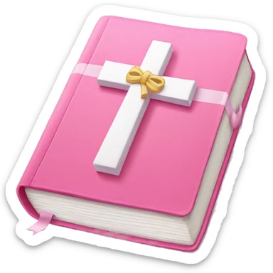 Pink bible with a white bow sticker