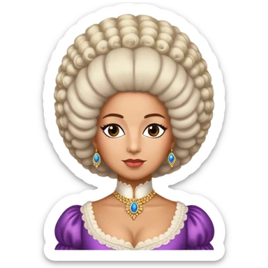 queen charlotte bridgerton with crazy wig afro american sticker