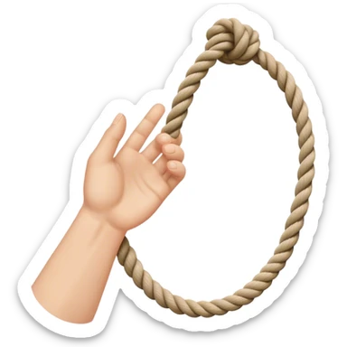 hand letting go a rope fall sticker