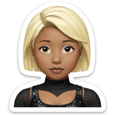 Cynthia Erivo with blonde hair, black sequin crop top sticker