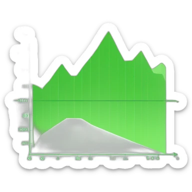 Line graph growing in green sticker