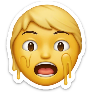 An emoji choking itself sticker