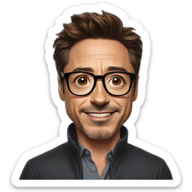 Robert Downey Jr. with glasses sticker