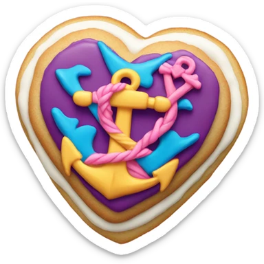 cookie heart with anchor sticker