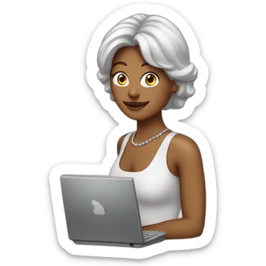 woman-earney-money-whit-computer sticker
