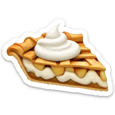 Apple pie slice with whipped cream on top sticker