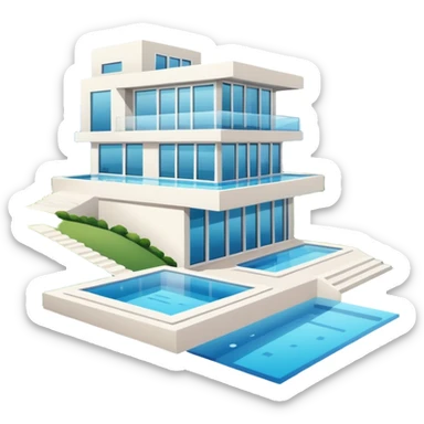 modern house on the hill, with a pool ON THE HILL WITH VIEW OF THE CITY sticker