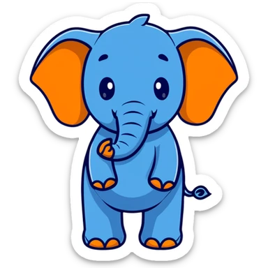 blue elephant sticker