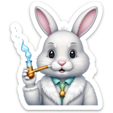 Easter bunny smoking a water pipe sticker